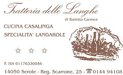 Trattoria delle Langhe Serole Trattoria delle Langhe Serole